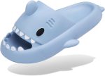Men's and Women's Shark Slides Cloud Slippers Summer Novelty Open Toe Slide Sandals Anti-Slip Beach Pool Shower Shoes with Cushioned Thick