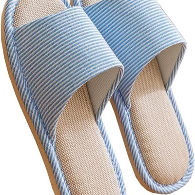 Women And Men's Indoor Breathable Non-Slip Linen Slippers(Upgraded version)