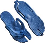 Foot Arch Massage Slippers for Men and Women Foldable for Air Travel Ultra-Lightweight Hotel Pool Gym Bath Beach Non-Slip Dark Blue