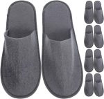 10 Pairs Foldable Fleece Slippers for Travel and Home, Non-Skid Reusable Guest Slippers Bulk Pack for Adults, Ideal for Hotels and Everyday Use