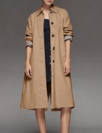Women Trench Coat Long Single Breasted Lightweight Spring Coat Classic Mid Length Jacket for Work Casual Travel - Image 2