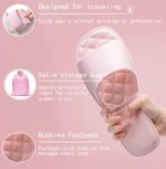 Foldable Travel Slippers with Satin Storage Bag, Non Slip Shower Shoes Lightweight Hotel Slippers Space Saving Business Trips Slippers for Women and Men - Image 2