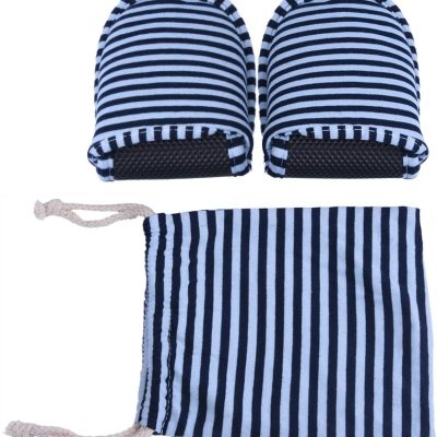 Foldable Travel Slippers - Soft Cotton Anti-slip, SPA/House/Guest Slippers for Family,Hotel,Portable,Not Disposable,Men & Women (Blue stripes)