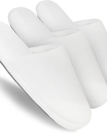 3-Pair Luxury Spa Slippers - Cotton Memory Foam Non-slip Closed Toe Washable Slippers for Hotel,Guest,Travel,Bride,Women and Men