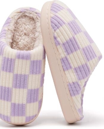 Kids Slippers for Boys and Girls Plush Lined Memory Foam Comfort Non-Slip Sole Warm Winter House Shoes for Toddlers & Big Kids Indoor/Outdoor Wear