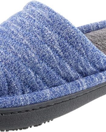 Women Premium Knit Slide Slippers - Moisture-Wicking Lining, Rubber Indoor/Outdoor Sole - Machine Washable House Shoes