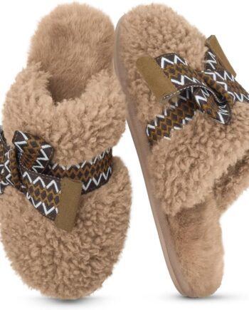 House Slippers for Women  Fuzzy Bedroom Slipper Shoes Women Comfy Fluffy Winter Memory Foam Indoor Slip On Slipper Slides