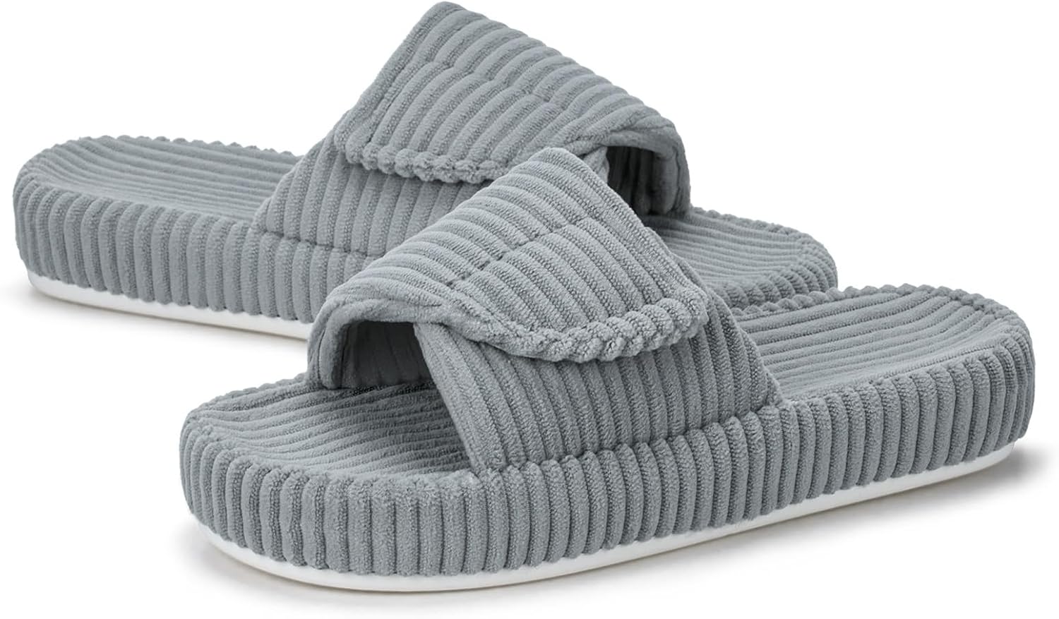 Women Orthopedic Arch Support Slippers House Slippers for Women Adjustable Memory Foam Open Toe Indoor Bedroom Shoes Slide