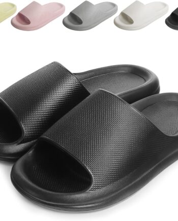 Unisex Slides — Bathroom & Shower Footwear — Non-Slip House Slippers — Lightweight Beach Sandals — With Arch Support — Ultra-Light & Quick-Drying