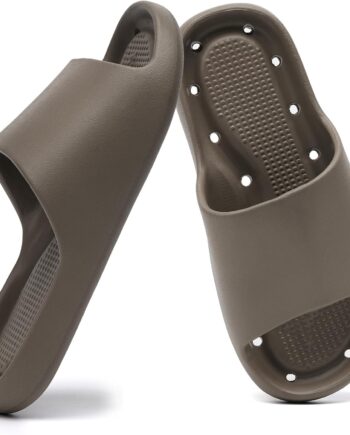 Unisex Shower Slides | Foot-Massaging Slippers | Soft, Cushioned, & Non-Slip | Pool Slides | Comfortable Arch Support | Quick-Drying Design (with Drainage Holes) | Bathroom Slippers