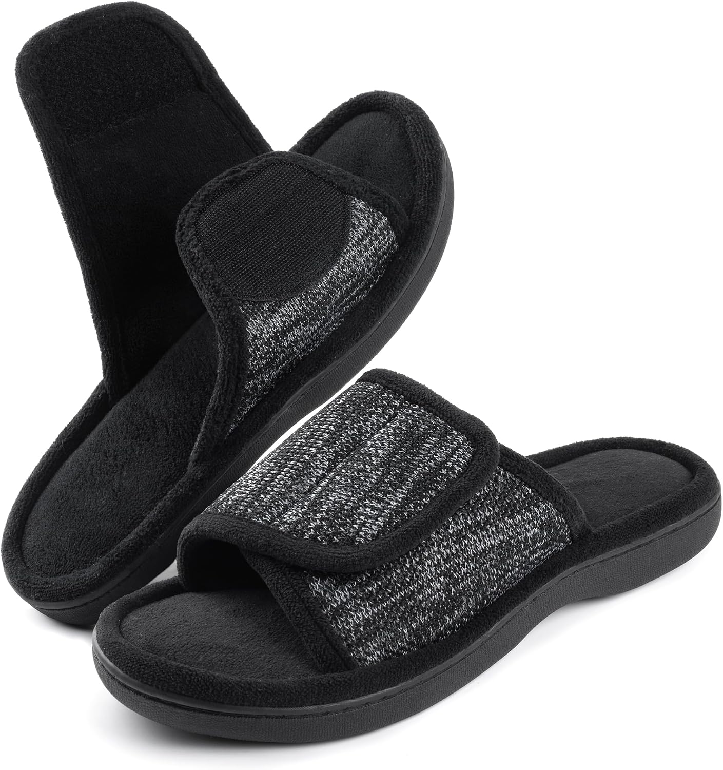 Men's Adjustable Wrap Memory Foam Slide Slipper