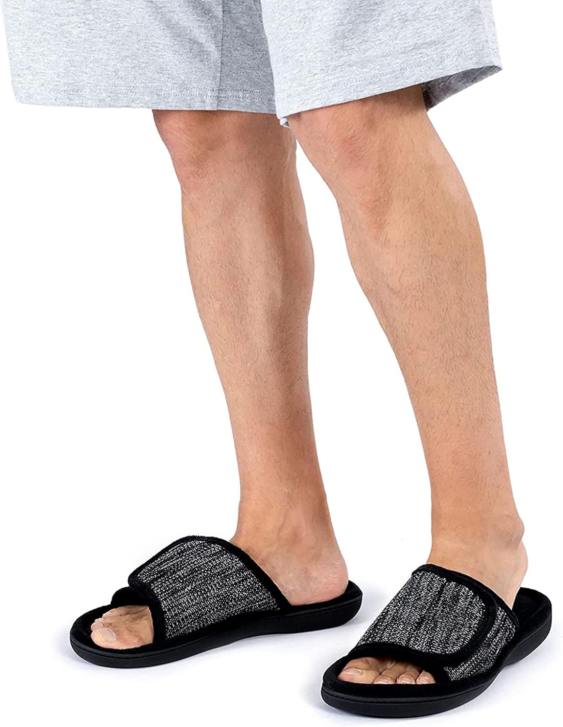 Men's Adjustable Wrap Memory Foam Slide Slipper